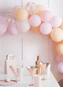 Ballongbåge – Rosa/persika/vit – Ginger Ray