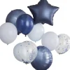 Ballonger mixade i blått – 10 st