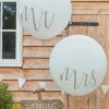 Ballonger stora vita med text Mr and Mrs