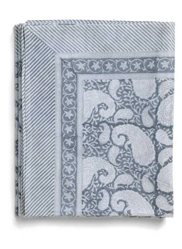 Bordsduk Big Paisley Cashmere Blue 160x160cm – Chamois