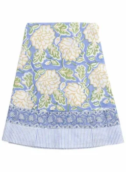 Bordsduk Dahlia Blue & Yellow Rund Ø220 cm – Chamois