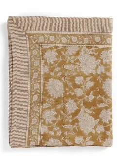 Bordsduk i Linne Indian Rose Ochre 150×230 cm – Chamois