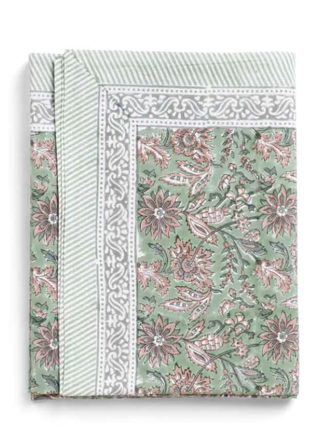 Bordsduk, Indian Summer Green Rose 150×350 cm – Chamois