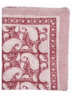 Bordsduk JULDUK – Big Paisley RÖD – 150×230 cm – Chamois