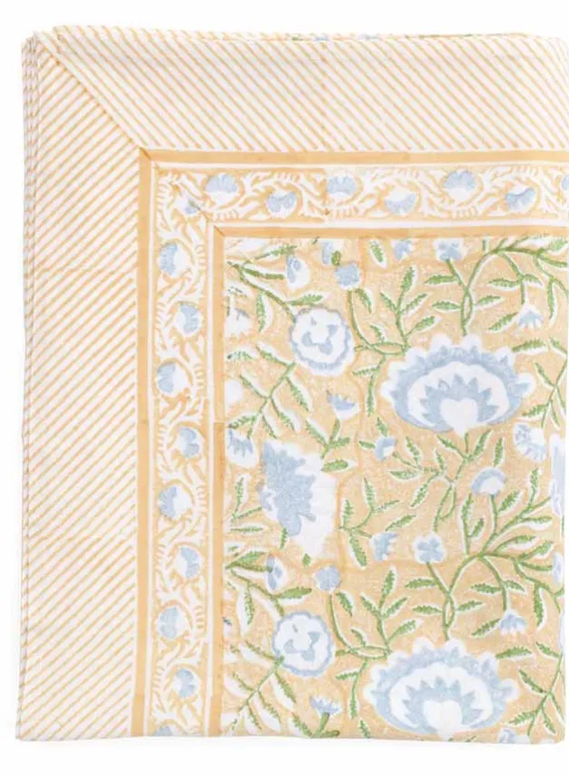 Bordsduk Mathilde Orange & Blue/Green 210×210 cm – Chamois