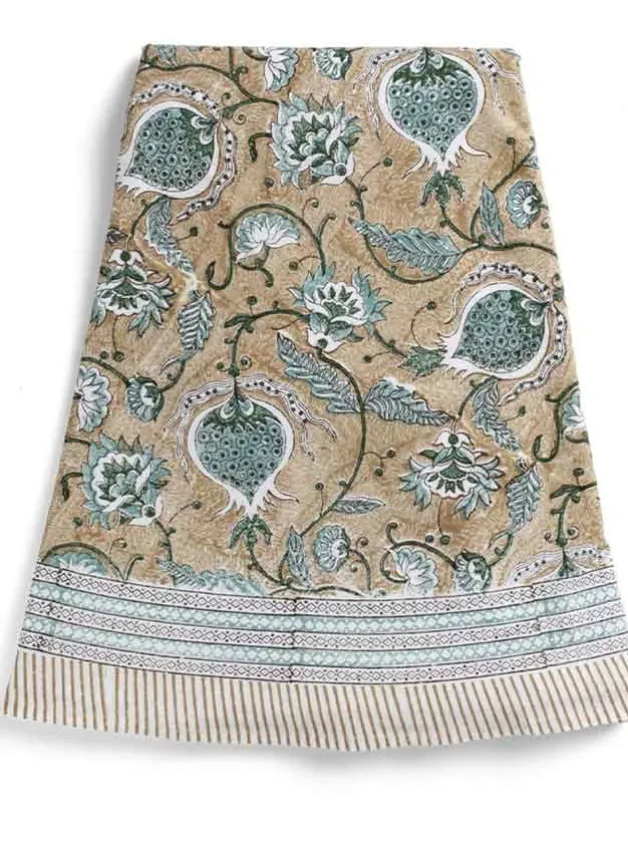 Bordsduk Rund Pomegranate Beige Ø 220 cm – Chamois