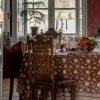Bordsduk Tangier Pomegranate Red & Green 150x350cm – Chamois