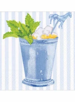 Cocktailservett 25×25 cm – Blue Mint Julep – Caspari