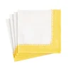 Cocktailservett Gul 25×25 cm – Linen Border Yellow – Caspari
