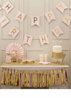 Flaggspel – Rosa Happy Birthday
