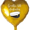 Folieballong hjärta med studentmössa – 46 cm