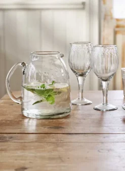 Glaskanna med etsat blomstermönster – 1,5 liter
