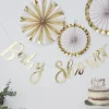 gold foiled baby shower bunting – Oh baby