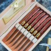 Grillknivar med valnötshandtag och mässingsdetaljer 6st – Laguiole