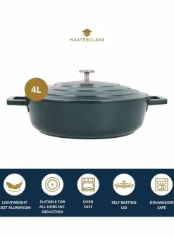 Gryta Låg 4 L i Gjuten Aluminium – Hunter Green – Masterclass