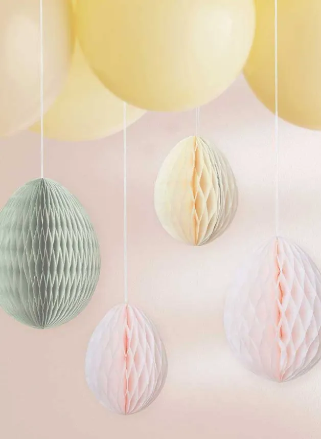 Honeycomb Stora Påskägg i pastell 12-16 cm höga – Ginger Ray