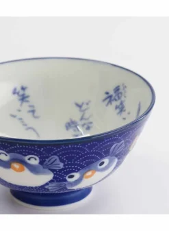 Japansk Risskål Blåsfisk Mörkblå 11,3×5,8 cm – Tokyo Design