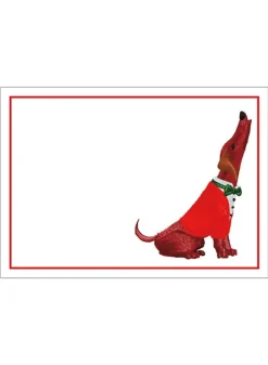 Julklappsetiketter självhäftande – Sjungande tax 12 stycken – Caspari