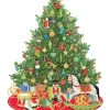 Julklappsetiketter 4 stycken – Christmas Tree with toys Hang Tags – Caspari