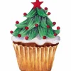 Julklappsetiketter 4 stycken 15 cm – Christmas Cupcakes – Caspari