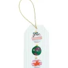 Julklappsetiketter 4 stycken – 6 x 10 cm – Julgranskulor – Caspari