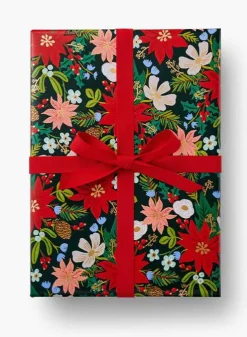 Julklappspapper 76 cm x 2,4 meter – Julstjärna Poinsettia – Rifle Paper Co