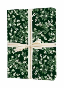 Julklappspapper Evergreen mistletoe – Rulle 3 ark – Rifle Paper Co