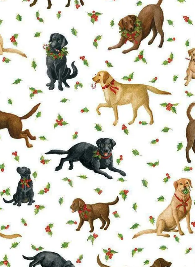 Julklappspapper Labradorer – Caspari