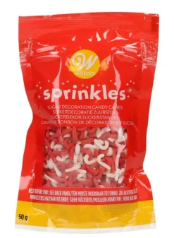 Julströssel Polkaäppar Röda och Vita 56 g – Wilton