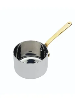 Kastrull Mini – Rostfritt stål med handtag mässing – D 6,5 cm