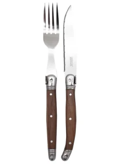 Laguiole Heritage – Set med 6 Knivar och 6 Gafflar i Valnötsträ