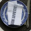 Linneservett – bon appetit vit/svart – 45 x 35 cm