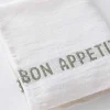 Linneservett – bon appetit vit/grön – 45 x 35 cm