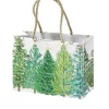 Liten Presentpåse – Julgranar med belysning – Caspari – 17.75 x 7.5 x 13.5 cm
