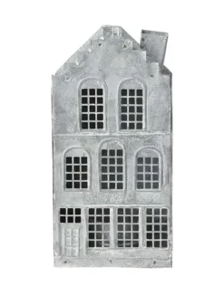 Ljuslykta Hus Fenix Grå/vit L9, B5,5, H17,5 cm – Affari