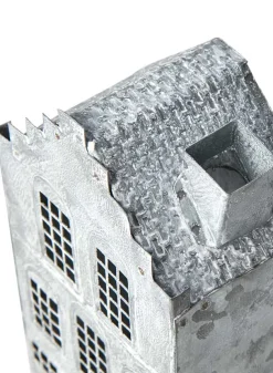 Ljuslykta Hus Fenix Grå/vit L9, B5,5, H17,5 cm – Affari