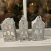 Ljuslykta Hus Fenix Grå/vit L6, B5, H18 cm – Affari