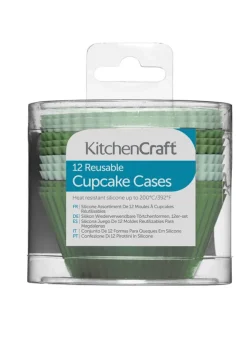 Muffinsformar i silikon – Grön – KitchenCraft
