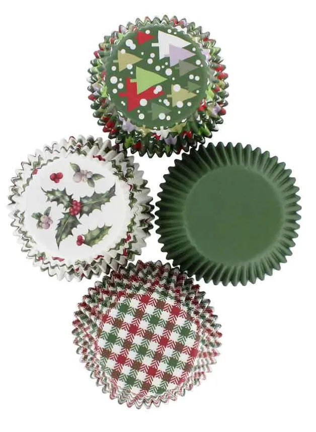 Muffinsformar – Julmönstrade vintage – 100st – 4 olika motiv