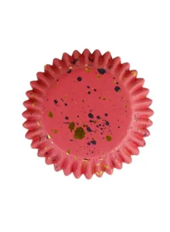Muffinsform Röd med guldstänk – 30 St
