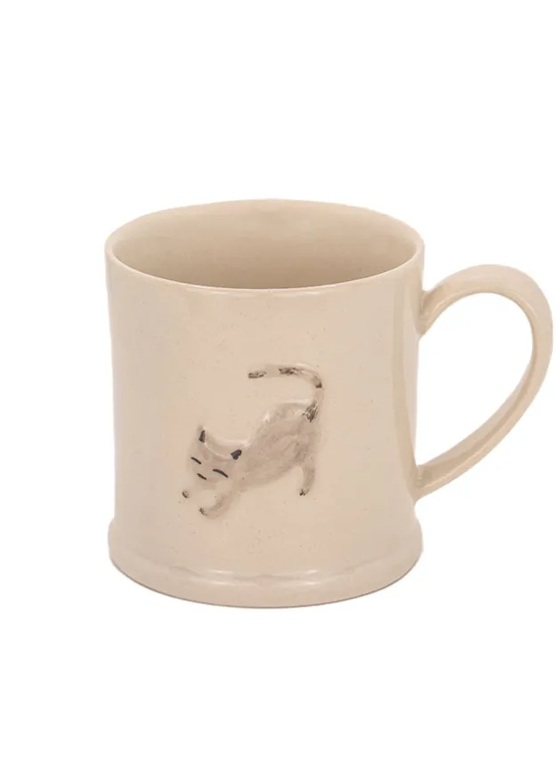 Mugg i stengods med Katt – Mått 10 x 7,5 x 8 cm