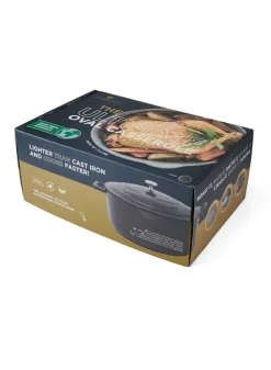 Oval gryta 6 L i Gjuten Aluminium – Svart 40×27.5×22 cm – Masterclass