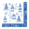 Pappersservett Blå Pagoda – 33 x 33 cm 20 st