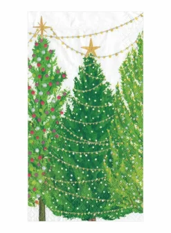 Pappersservett Buffé 33 x 40 cm – Julgranar med belysning – Caspari