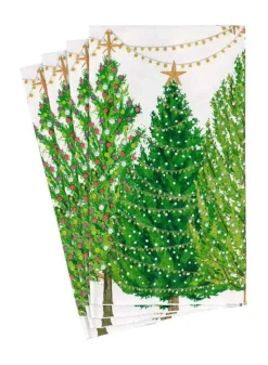 Pappersservett Buffé 33 x 40 cm – Julgranar med belysning – Caspari