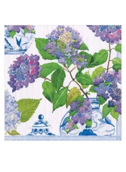 Pappersservett 40×40 cm Hydrangeas and Porcelain – Caspari