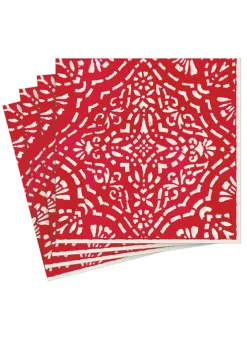 Pappersservett Dinner 40 x 40 cm – Red Annika Julservett – Caspari