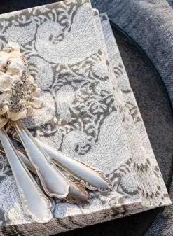 Pappersservetter, Big Paisley Light Grey 50 st – Chamois