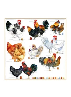 Pappersservetter Höns 20 st – 33 x 33 cm