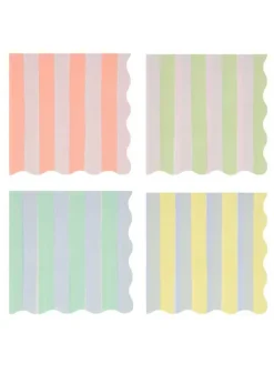 Pappersservetter Pastell Randiga L – Meri Meri